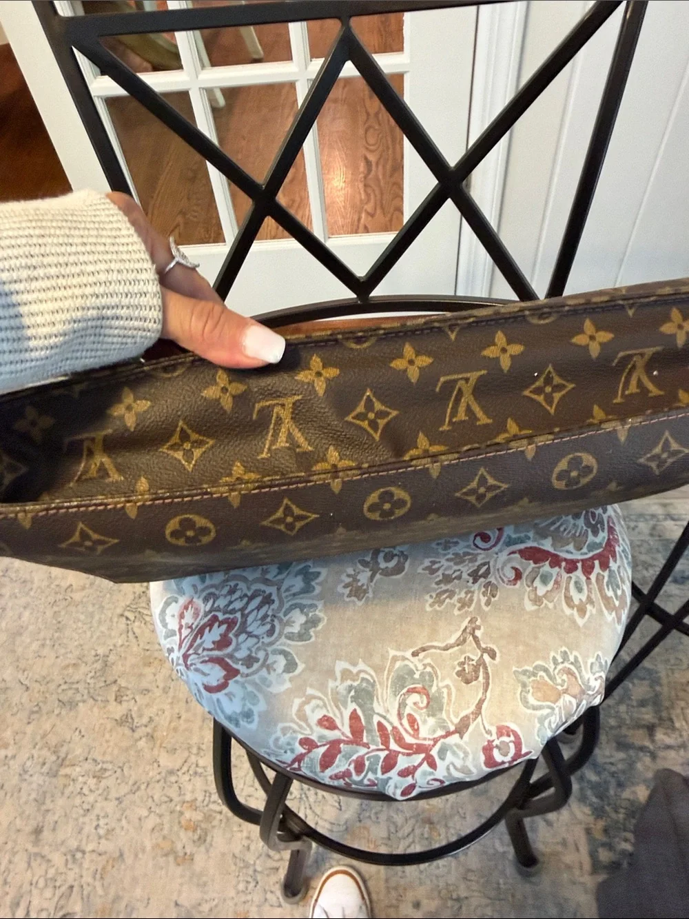 Louis Vuitton - Vintage Monogram Canvas Briefcase with Tan Leather Handles